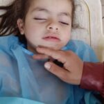 Marah Abu Zaina’s daughter after surgery; urgent need to feed children in Gaza.